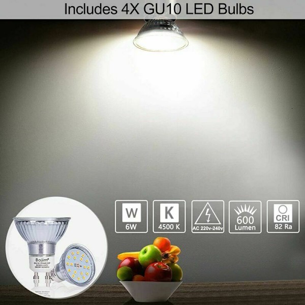 Spottaklampe Taklampe LED Taklampe 4 Justerbare Kvadratiske Spotter Moderne i Svart Krom, 6W GU10 4500K Nøytral Hvit AC220-240V IP20, Tak