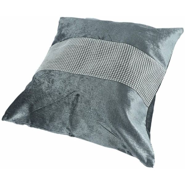 Falsk diamant luksus putetrekk flanell bryllupsdekor 45 x 45cm grå