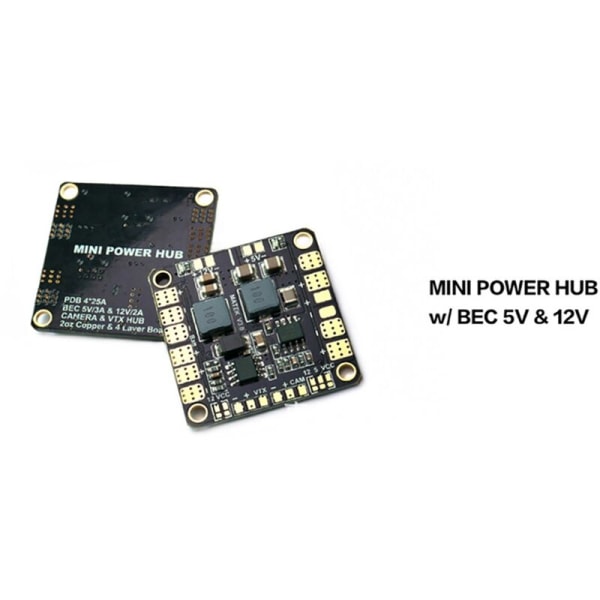 Mini Power Hub PDB Power Distribution Board med 5V og 12V BEC til FPV QAV250 ZMR250 Multicopter Quadcopter