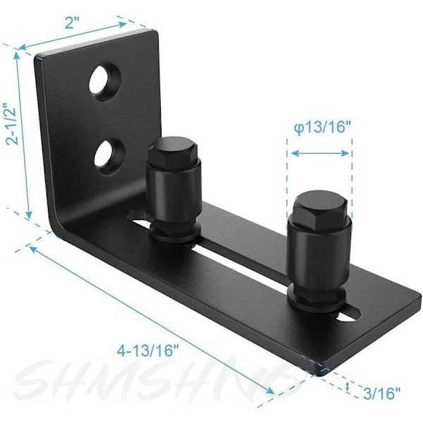 2 Pak Gulvføringer til Skydedøre - Sort - RWSliding Door Trim