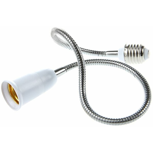 E27 Pæreforlænger Fleksibel Adapter Konverter (Hvid, 60cm)