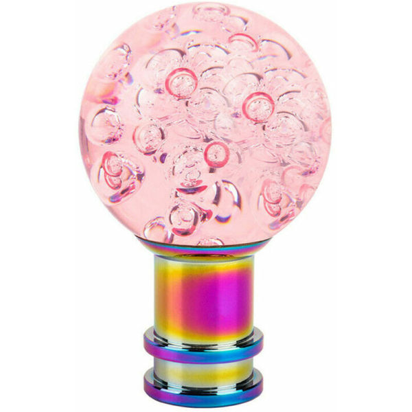 Akryl Kristall Bubbla Växelspaksknopp Rund Boll Växelspaksknopp Transparent Växlare Rosa, Modell: Rosa, Sunny