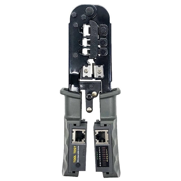 RJ45-krimpverktyg Nätverkskabeltestare Skärverktyg för Cat7 Cat6 Cat5 RJ11 RJ12 RJ45 Metallkrimpverktyg