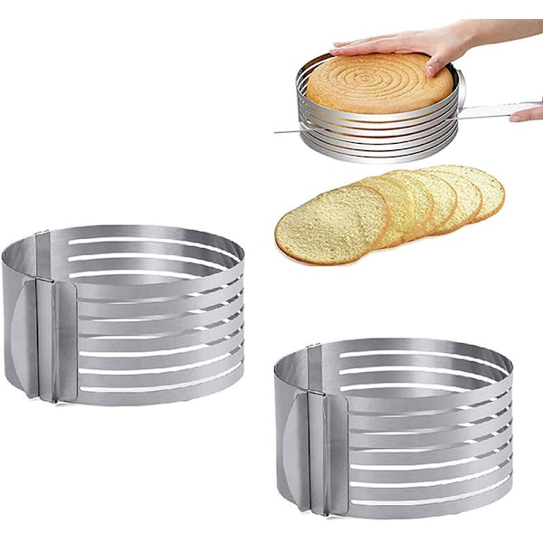 6-8 tommer rustfrit stål mousse ring justerbar teleskopisk lagdelt kage skive kageform bageværktøj