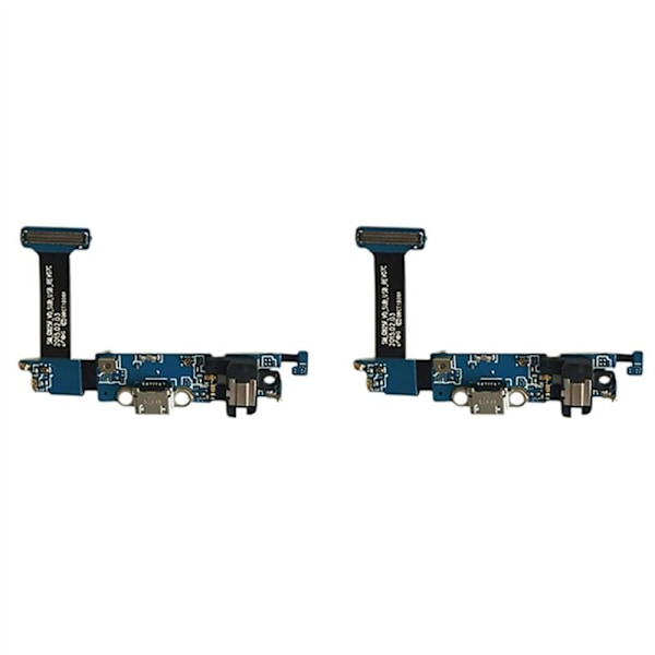 2X USB Dokk Lading Port Flex Kabel for Galaxy S6 Edge / G925F med Mikrofon og Hodetelefonuttak Erstatning