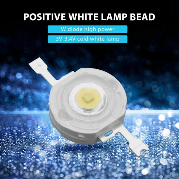 50 stk. 1W Diode Høj Effekt Cool White Led Perler 1 Watt Lampe Chip 3V-3.4V