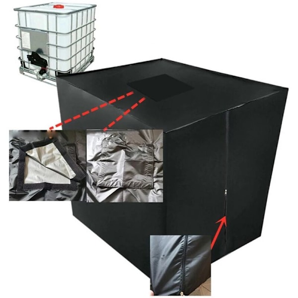 600 Liters IBC-behållare Skyddande Överdrag 210D Oxfordtyg Dammtätt Överdrag Regnskydd 120x80x100cm - Grön