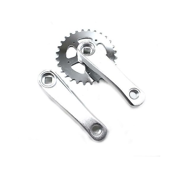 Børnecykel Krank Sæt 28t 114mm Krank Sæt Firkantet Hul Aluminium Legering Enkelt Hastighed Cykeldele