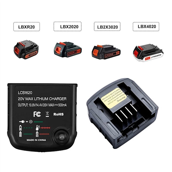 Li-ion batterilader for 10,8V 14,4V 20V LBXR20 LB20 LBX20 LBX4020 elektrisk drill skrutrekker verktøy, EU-plugg