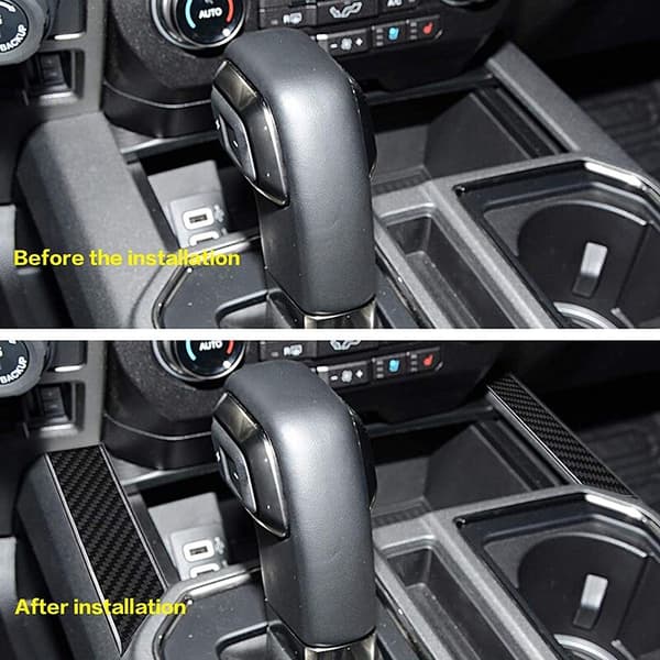 Bilfiber Side Gear Shift Dekoration Panel Ramme Tilbehør til 2015 2016 2017 2018 2019 2020