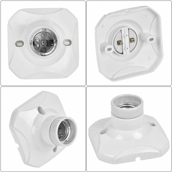 PCS E27 LED-lampun liitäntä E27-lampunpidike E27-liitäntä seinäkiinnitys E27-kanta pidikkeellä käytäville, portaille, makuuhuoneille, keittiöille (AC 220-250V