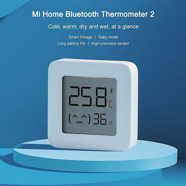 Til Xiaomi Mi Hygrometer Digitalt Termometer Professionelt Bluetooth Termometer Hjem Indendørs Luftfugtighed og Temperaturmåler til Rum Måling, 2stk
