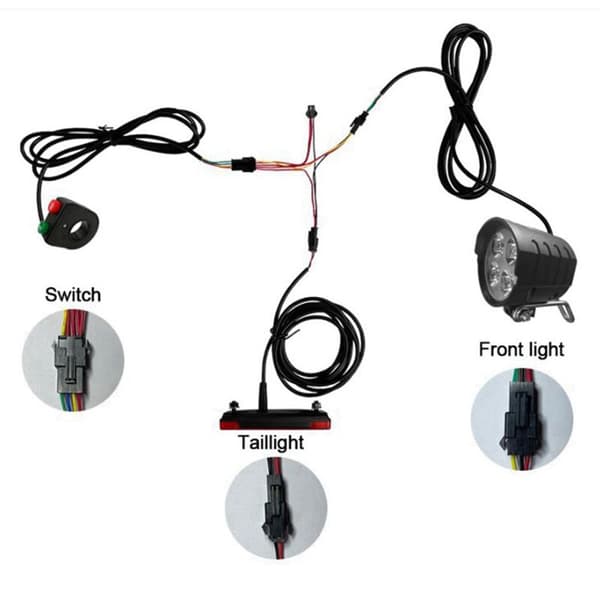 Ebike Switch DK11 med QD168 Frontlight DR001 Baglygte Advarsel Blinklys Ebike Tilbehør