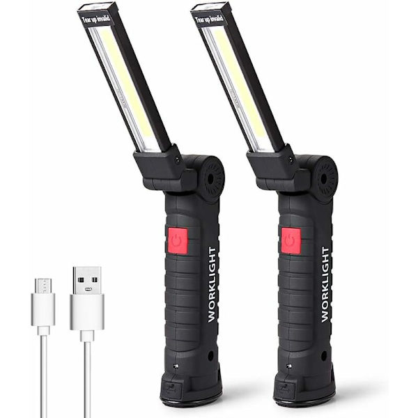LED Arbejdslys LED Lommelygte Arbejdslys LED Værkstedslampe Genopladelig Inspektionslampe Lommelygte Magnetisk Base 5 Tilstande til Garage Lampe, Camping, Nødsituation