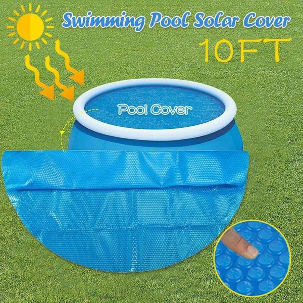 Poolskydd Dammskydd, Överjordisk Rund Uppblåsbar Poolduk, Solskydd för Runda Rampooler, 12 Fot