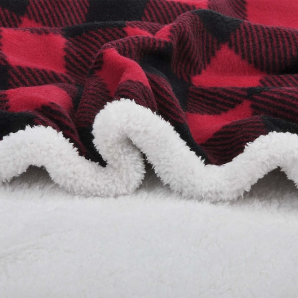 Talven kylmää kestävä kotikäyttöinen peitto, mukava tv-peite, iso mukava peitto, miesten ja naisten lahjat, naisten lahjat (punainen ja musta pl