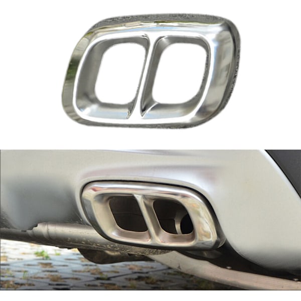 2 st rostfritt stål kromplätering för GLA Class X156 avgasljuddämpare dekorativt lock