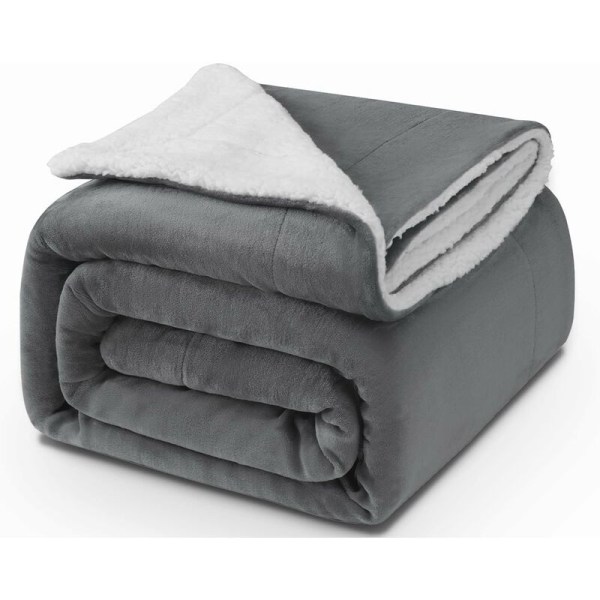 Thick Blanket 130cmX160cm, 480GSM Warm and Comfortable, Soft and Fluffy, Sherpa Sheep, Machine Washable Easy to Handle, Practical Gift, Dark Gray