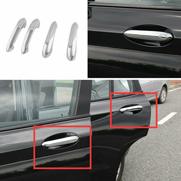 4 stk. krom eksteriør dørhåndtak deksel klistremerke trim for X3/X4/X5/X6/X7/M5/3/5/6/8-serie G01 G02 G05 G06 G07 F90