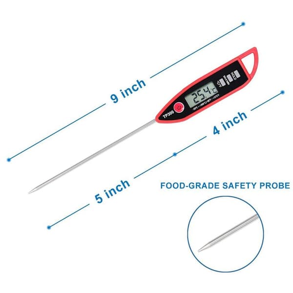 Hurtiglæsende madtermometer, digitalt termometer til og grillning med LCD-display til grill, grill, køkken