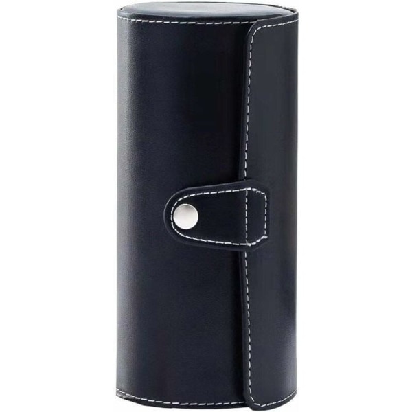 PU Läder Resa Klocka Organizer Box, 3 Fack för Klockor eller Armband (Svart)