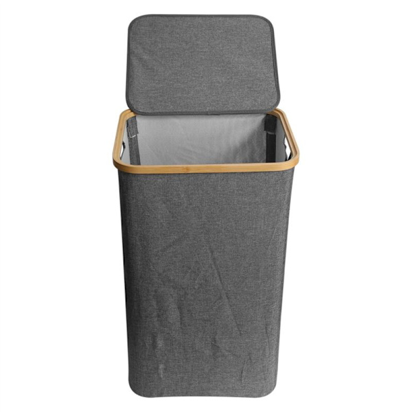 Vasketøjskurv med låg, Tøjkurve med håndtag, Foldbar Vasketøjskurv til Tøjopbevaring
