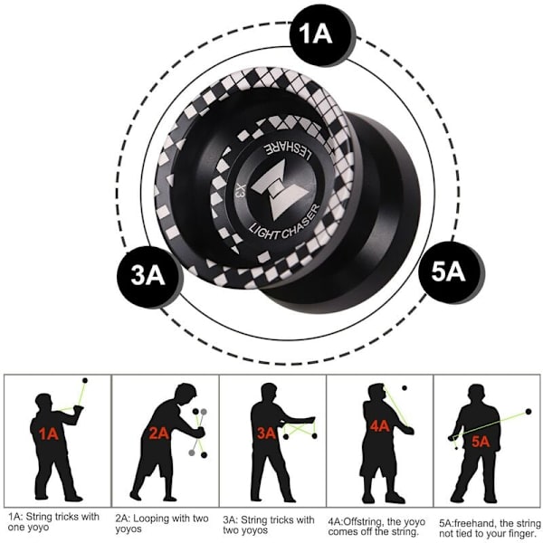 Icke-svarande LIGHT CHASER X3 Tävling Yo-Yo, Legering Yoyo Lämplig för Nybörjare, och att Öva med och Strängar