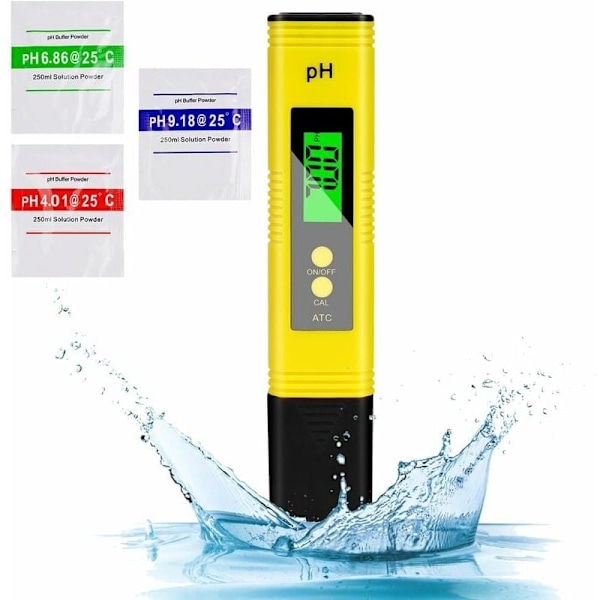 Digital pH-måler, høj præcision pH-tester 0,01 pH, 2% aflæsningsnøjagtighed, vandtemperaturtestere, pH-målere til drikkevand i hjemmet, swimmingpool, hydro