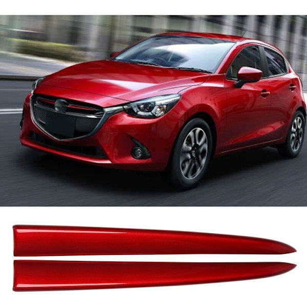 Bil Front Grill Dæksel Trim Liste til 2 Demio 2015-2017 DJ DL Mazda2 Sedan Hatchback Rød Stil