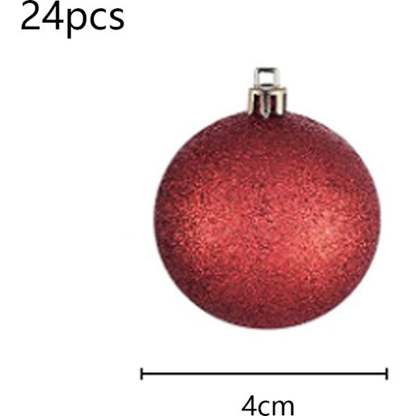 24 kpl 4 cm riippuva joulukuulat - Joulukuusen koristelusetti