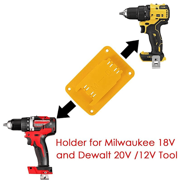 3 pakker værktøjsholder til Dewalt 20V 12V borebits passer til M18 værktøjsholderophæng (sæt med 3 gule)