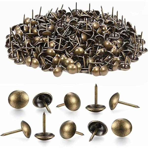 500 stk. møbelsøms, kraftige 17x11 mm bronze dekorative møbelsøms retro søm DIY møbelsøms til møbler sofaer lænestole senge