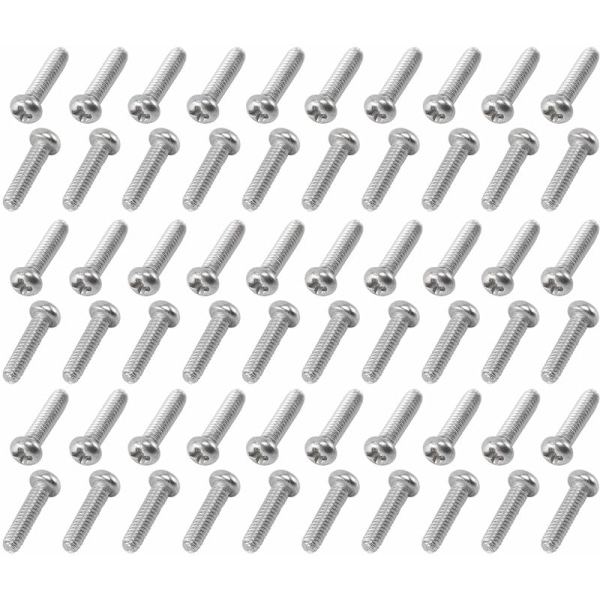M2 x 8mm pultti ja Phillips-ristipääruuvi 304 ruostumattomasta teräksestä 60 kpl