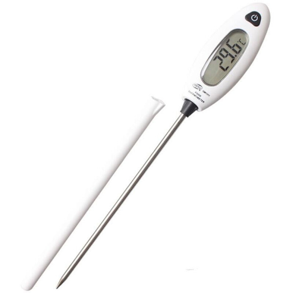 Kökstermometer med Lång Temperaturgivare Digital Kökstermometer Instant Avläsning 5 Sekunder LCD Stor Skärm Termometer för Kött, Grill, Pa