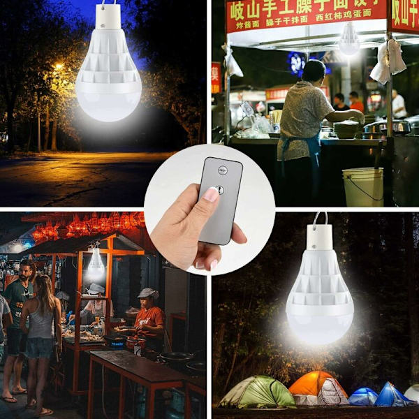 Solcellsdriven LED-lampa, 12W Uppladdbar Solcellslampa med Fjärrkontroll för Utomhus, Vandring, Camping, Fiske Tält - Fei Yu