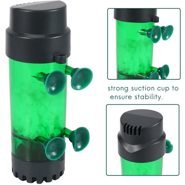 Akvariefilter med fluidisert bevegelig sengfilter boblefiltermedium med luftfilter og svamp LH-300