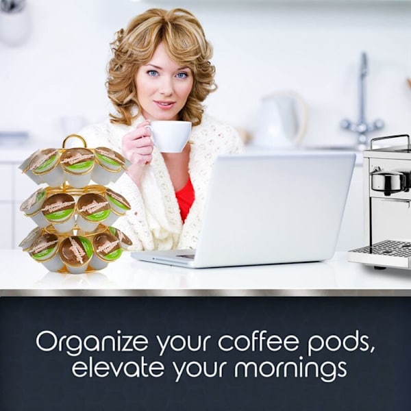 27 Positionerings K-Cup Podhållare - Organiserare 360 Grader Roterande Metallkaffepods för Pods