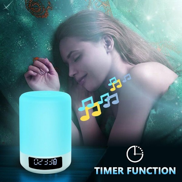 Väckarklocka Kreativ Bluetooth-högtalare Väckarklocka Färgrik Ljus Touch Sängbordsklocka Atmosfärsljus Nattlampa