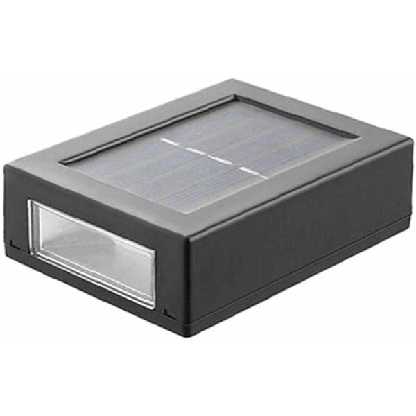 Vegglampe Solcelle Opp og Ned Dekorativ Hagebelysning, Sikkerhets Solcelle Sensorlys, LED Kvadratisk Opp og Ned Lys, Utendørs Vegglampe for Hage, Pat