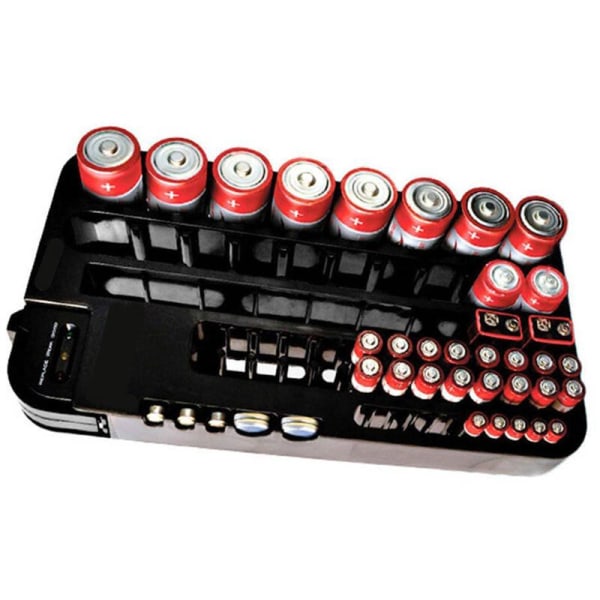 72 Batteri Opbevaringsboks Tester, Plast Batteri Opbevaringsboks, Aftagelig Batteri Slot Holder Tester til AAA AA A C 9 Volt Knapceller