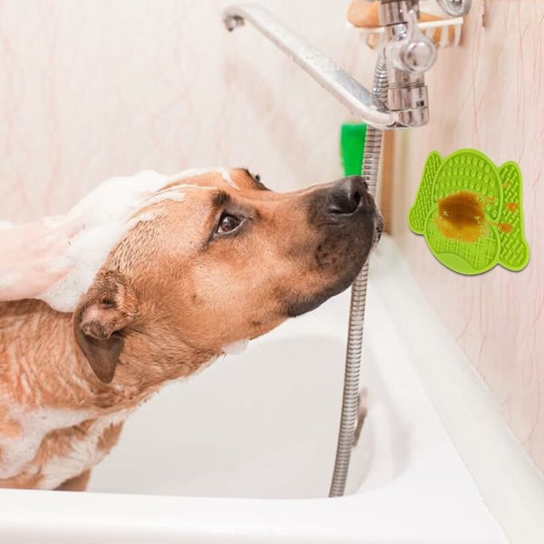 Hunde slikkemåtte, 2 stk. hunde slikkemåtte med kraftige sugekopper SiliCone slikkemåtte, kæledyrs slikkepuder til badning, polstring og træning-Fei Y