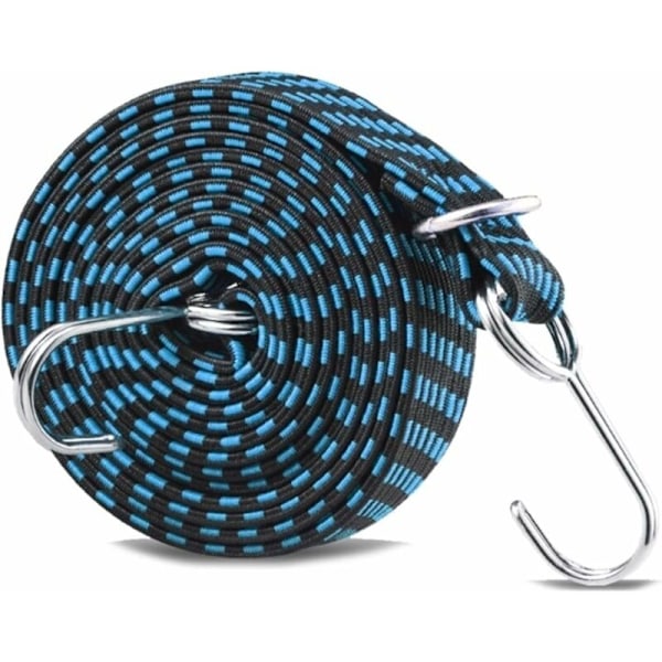 4 stk. Elastiske Spændebånd med Kroge, Elastisk Spændebånd, Elastisk Reb til Bagage, Bagagerems med Elastiske Stropper, Justerbar Elastisk Bungee