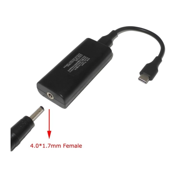 45W bärbar dator strömadapterkontakt DC-adapterladdare omvandlare för Lenovo Hp 4.8X1.7Mm hona till USB typ C hane adapter