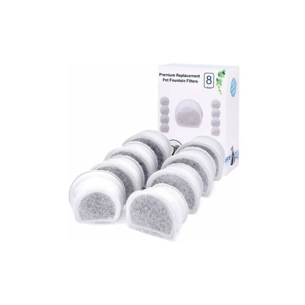 Reservekullfilter til PetSafe Drinkwell Avalon, Pagoda, 2 Gallon, Sedona og Seascape Fontene, 8-pakning Fontene Filter