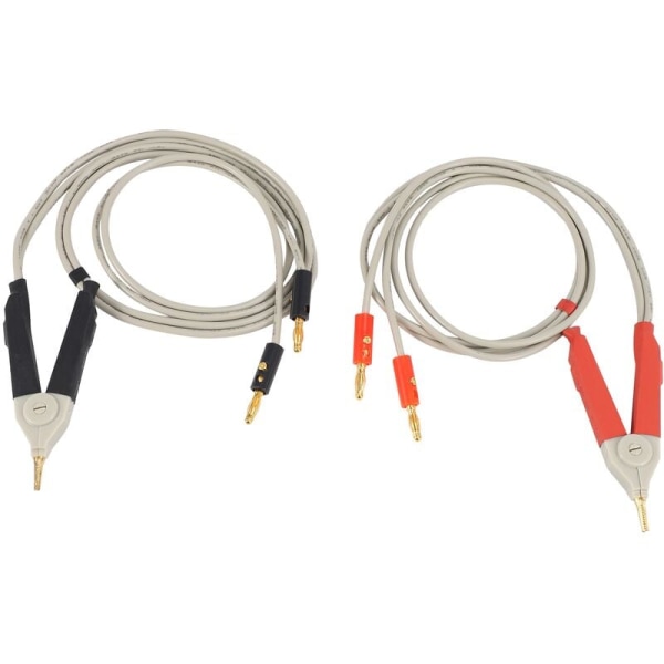 1 Pair Insulated Banana Plug Clips Low Resistance Cable Lcr Probe Probe Leads Tester Terminal Kelvin