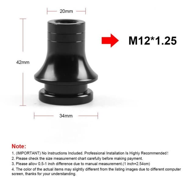 Gearskiftegreb Adapter Holder Boot til Manuel Gearskifte M12X1.25