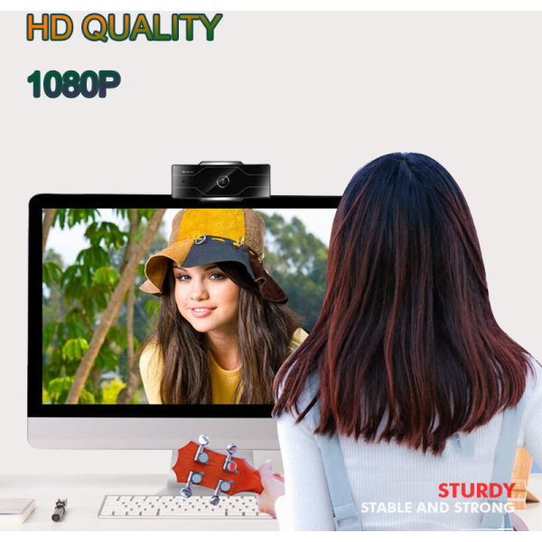 Full HD 1080P Webcam Roterbart USB-kamera Indbygget mikrofon Videooptagelse