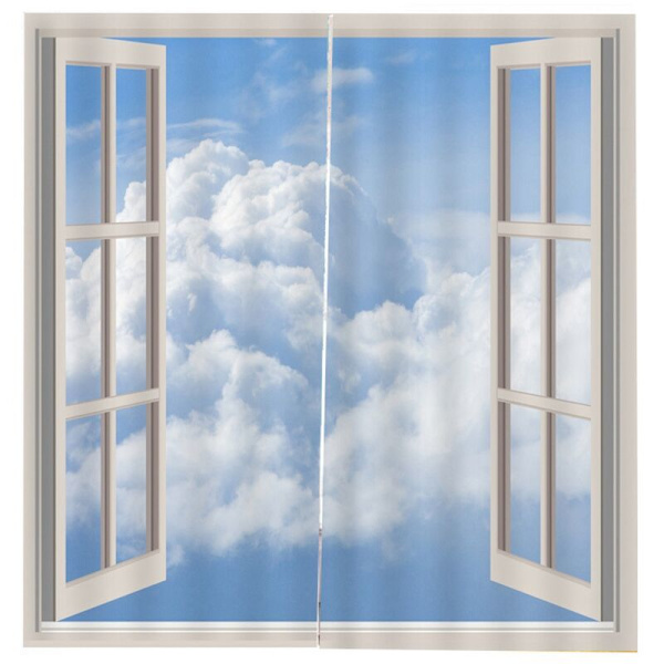 Moderna mörkläggningsgardiner för sovrumsfönster Gardiner för vardagsrum 85% skuggning 3D, himmel blommönster 200 X 170Cm(H X B)