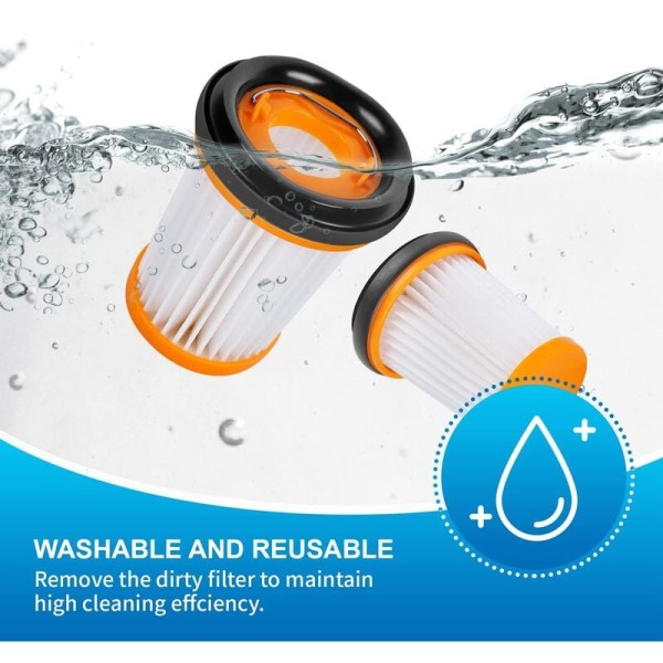 3-pack tygdammsugarfilter kompatibla med WV201 WV200 WV205 WV220 WANDVAC handdammsugare