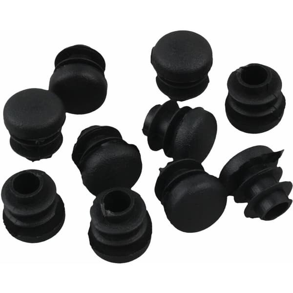 Sorte 14mm diameter plast endehætter endehætter til runde rør indsats 10 stk.
